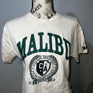 Malibu Graphic Tee in White and Green